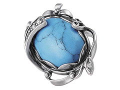 Серебряное кольцо «Бирюзовое море»
